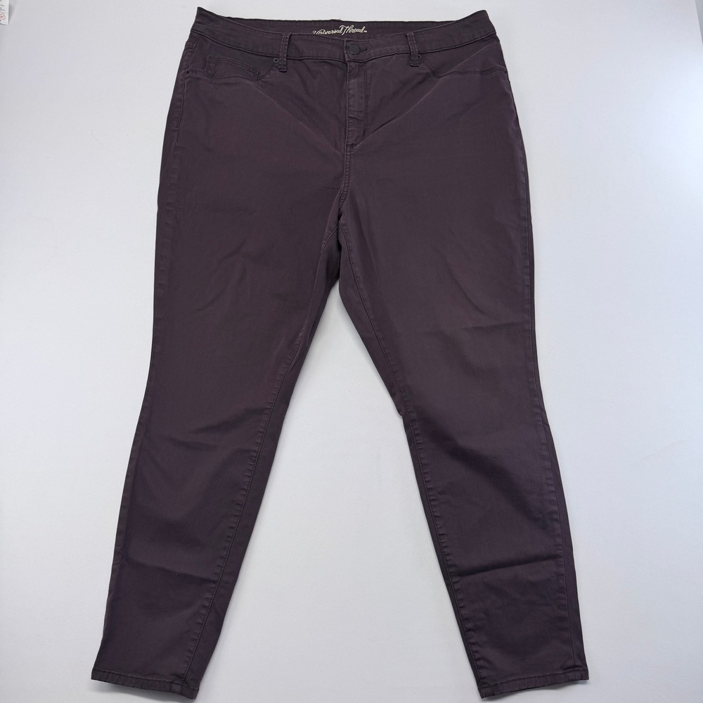 Universal Thread Womens 20W Plum Purple Skinny High Rise Pants Cotton Stretch
